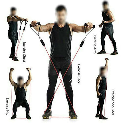 Fitness Resistance Band: 11 Pieces Set